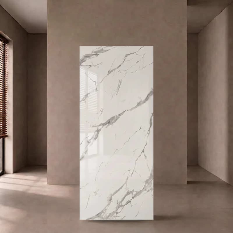 Sinterovani kamen Statuario 50# 3200x1600x12mm Glossy sa obradom