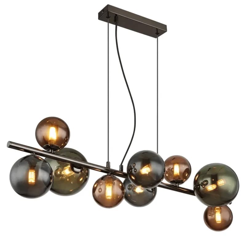 VISILICA RIHA 13H 13xG9 3000K BLACK SMOKE GLASS 56133-13H GLOBO